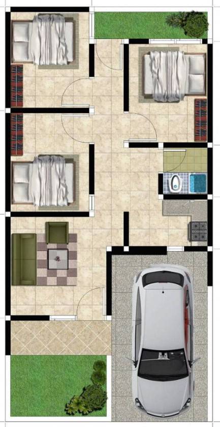 Denah rumah type 36 3 kamar