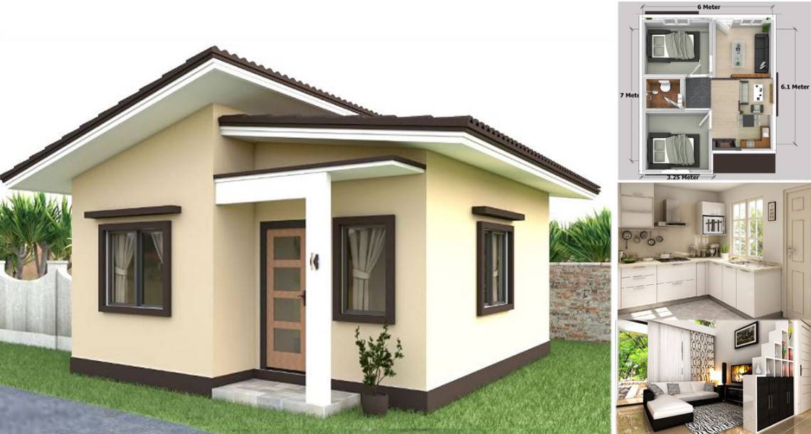 Fasad rumah 1 lantai warna netral