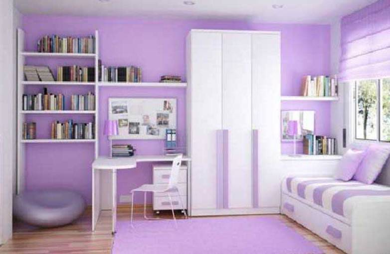 Desain Interior Warna Ungu Kamar Tidur