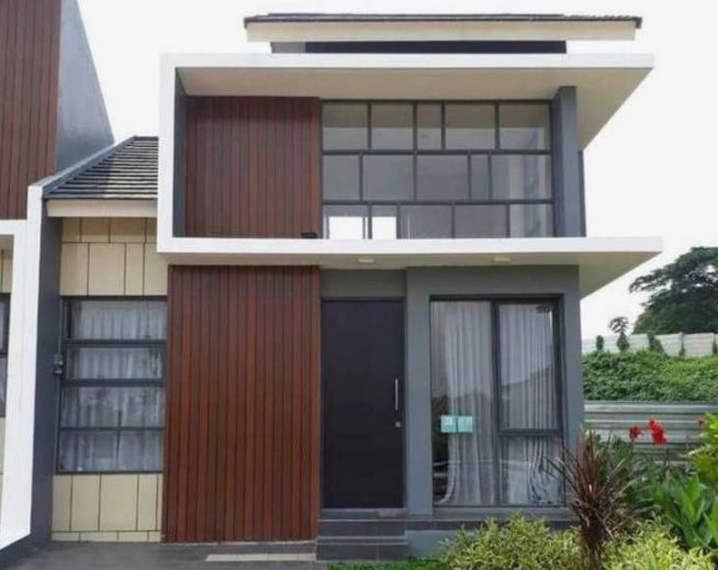 tampak depan rumah mewah minimalis modern 2 lantai