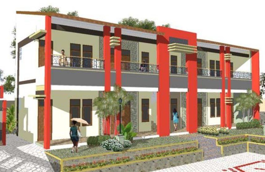 desain rumah kost 2 lantai terbaru