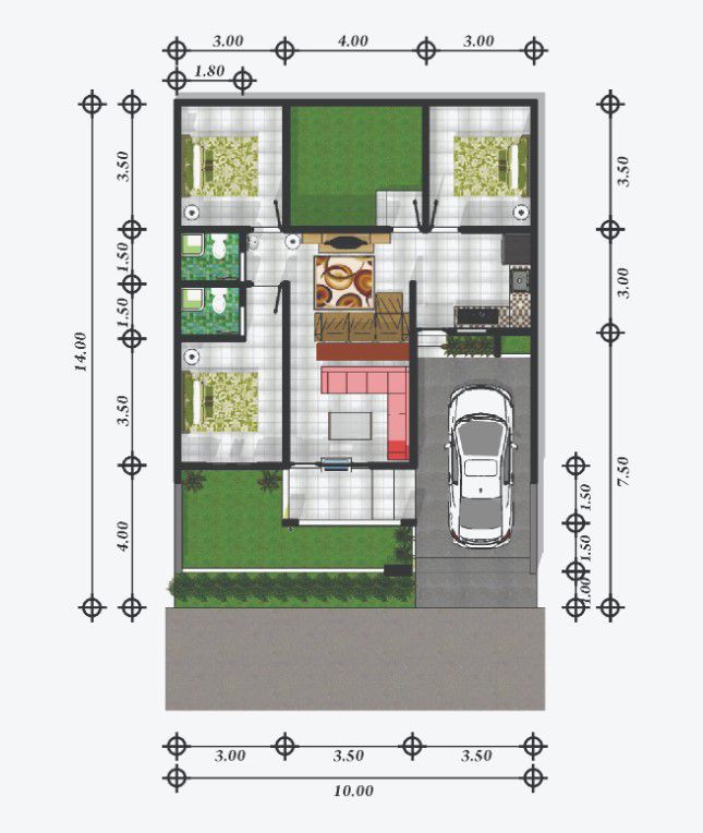 Denah Rumah Kotak Minimalis