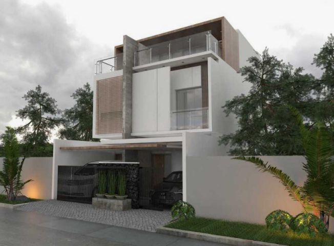 Rumah 2 Lantai Desain Kotak minimalis modern