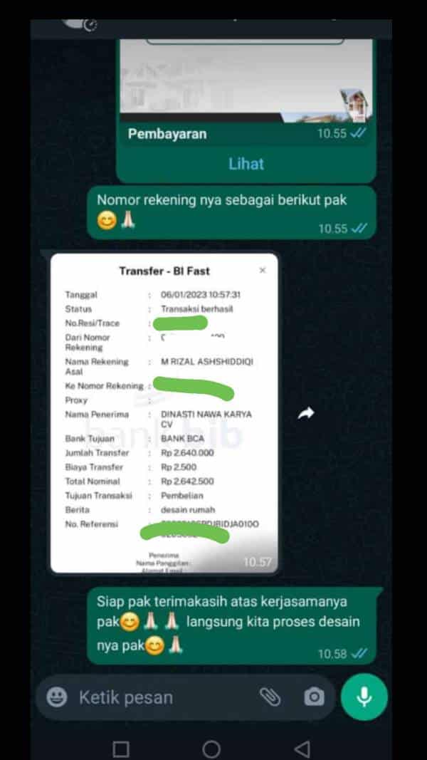 Testimoni bukti transfer 25