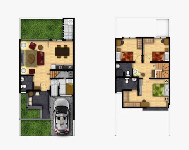 Denah Rumah Type 70 2 Lantai untuk Hunian Lebih Luas