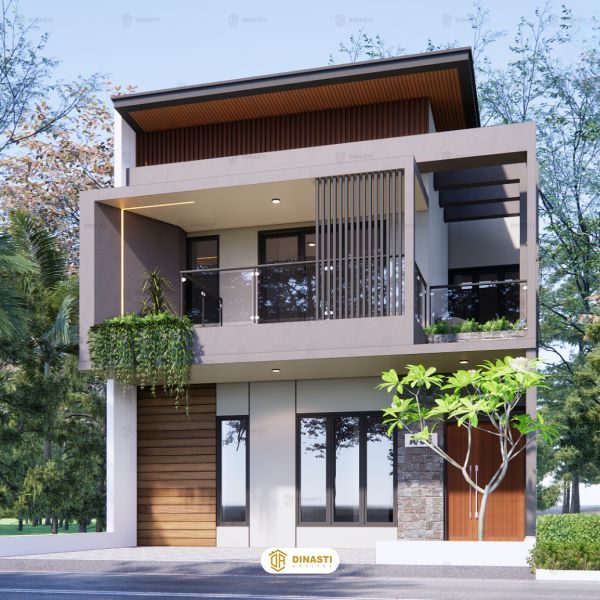 rumah minimalis modern 2 lantai tampak depan