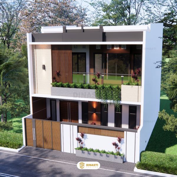 tampak rumah 2 lantai modern