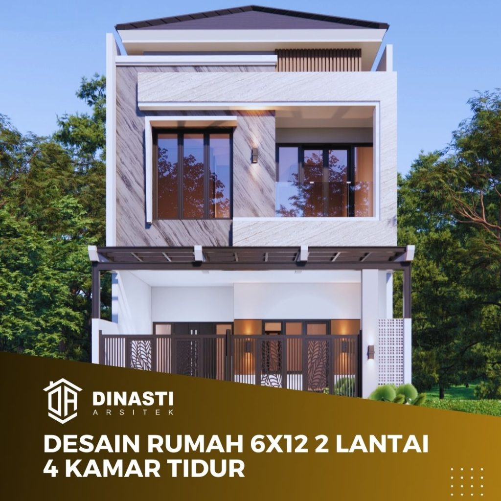 Desain Rumah 6x12 2 Lantai 4 Kamar Tidur