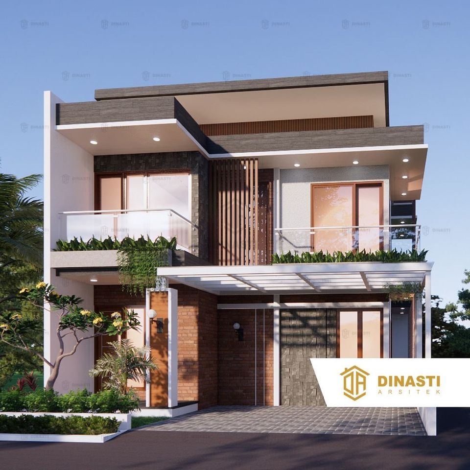 Fasad Rumah Industrial 2 Lantai