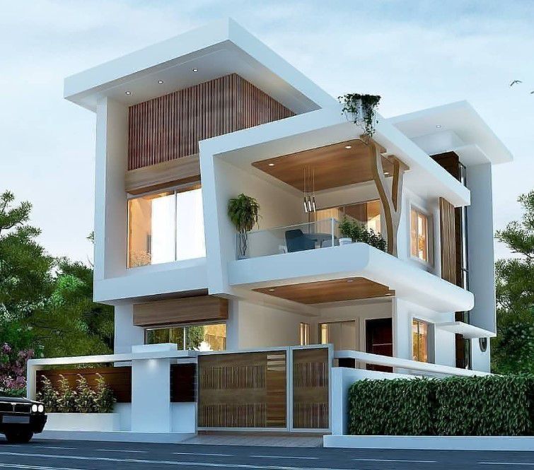 tampak depan rumah minimalis modern 2 lantai