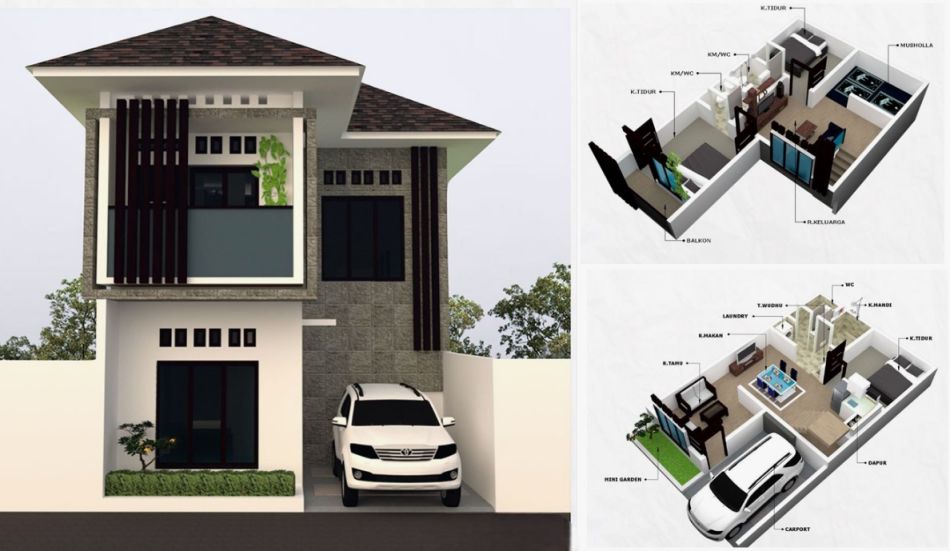 Denah Rumah 2 Lantai Terbaik