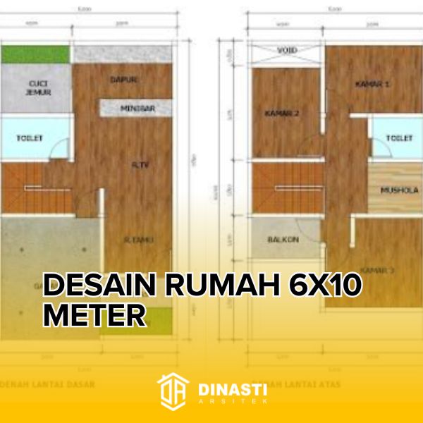 desain dan denah rumah 6x10 meter terbaik
