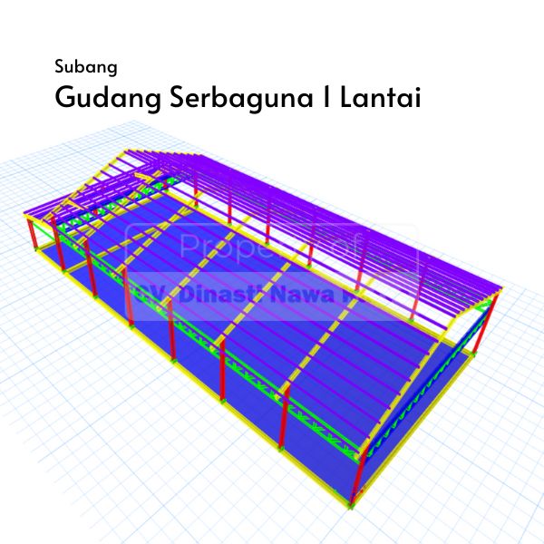 hitung struktur gudang serbaguna 1 lantai