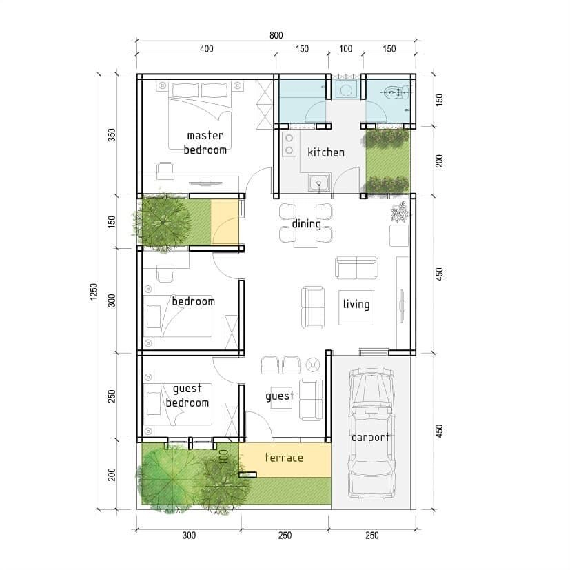 desain denah lentai 1