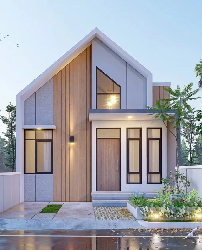 Fasad Rumah Minimalis 1 Lantai scandivian