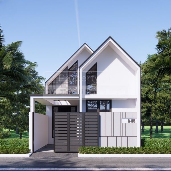 Fasad minimalis scandinavian dengan pagar