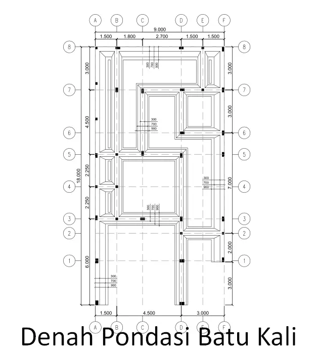 Denah pondasi batu kali