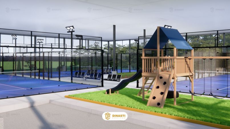 Desain lapangan padel indoor
